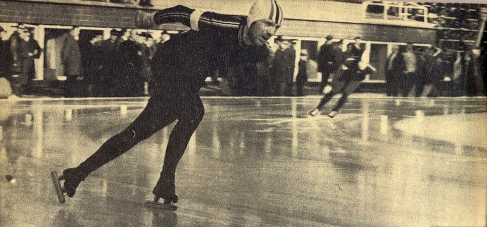 Норвежский конькобежец Стен Стенсен, рекордсмен мира.